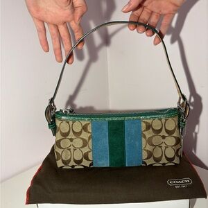Coach Green and Blue Women's Shoulder Bag